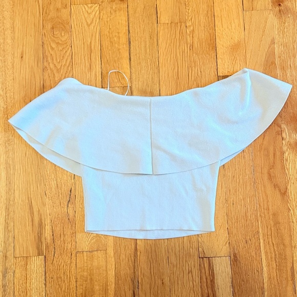 BABATON ARITZIA Marek Off Shoulder Crop Top Light Grey Size XXS - Picture 6 of 6